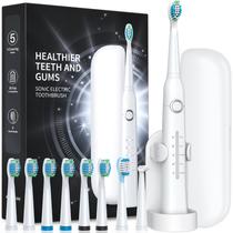Escova de Dentes Elétrica TEETHEORY Sonic - 40.000 VPM com 8 Cabeças Escova de Dentes Elétrica TEETHEORY Sonic - 40.000 VPM com 8 Cabeças