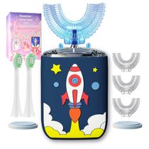 Escova de dentes elétrica Tracker Rocket em forma de U para crianças 2-7 Escova de dentes elétrica Tracker Rocket em forma de U para crianças 2-7