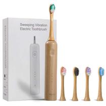 Escova de Dentes Elétrica Ultrassônica Oscilante MgcSto com Cabeças de Escova de Bambu (Kit com 5), Varredura e Vibração, Recarregável Tipo-C, à Prova d'Água IPX7, 4 Modos para Cuidados Orais Otimizados - Presente Perfeito para as Festas Escova de Dentes Elétrica Ultrassônica Oscilante MgcSto com Cabeças de Escova de Bambu (Kit com 5), Varredura e Vibração, Recarregável Tipo-C, à Prova d'Água IPX7, 4 Modos para Cuidados Orais Otimizados - Presente Perfeito para as Festas