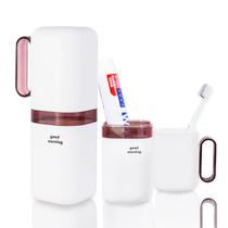 Escova de dentes, estojo de viagem, suporte e copo de enxágue Fehnag Purple