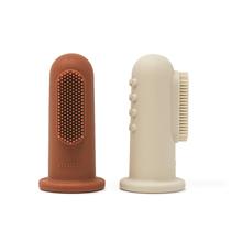 Escova de dentes Finger mushie Baby, pacote com 2 pacotes de argila de silicone/areia móvel Escova de dentes Finger mushie Baby, pacote com 2 pacotes de argila de silicone/areia móvel