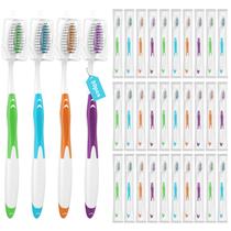 Escova de dentes Frekare, pacote com 30 unidades, a granel, com capas para adultos e crianças