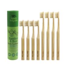 Escova de Dentes Gaia Guy Bamboo - Cerdas de Javali - Pacote Familiar com 8 Unidades