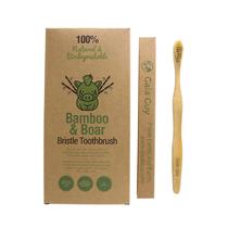 Escova de dentes Gaia Guy Natural Bristle Bamboo com cerdas de javali Escova de dentes Gaia Guy Natural Bristle Bamboo com cerdas de javali