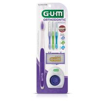 Escova De Dentes Gum Kit Ortodôntico C/4 Peças Gum 124 Lct