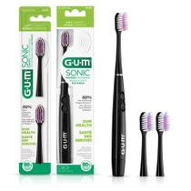 Escova de Dentes GUM Sonic Powered - Cerdas Capered - Kit Preto