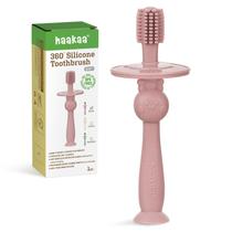 Escova de dentes Haakaa 360 Baby com base de sucção de silicone de qualidade alimentar Escova de dentes Haakaa 360 Baby com base de sucção de silicone de qualidade alimentar