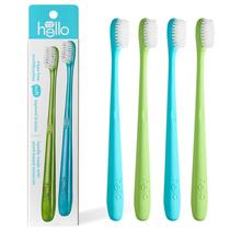 Escova de dentes hello Blue & Green Soft, sem BPA, 2 unidades x 2