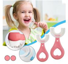 Escova De Dentes Infantil 360 rosa Em Forma De U Para Crianças macia 2-6 anos - OMG