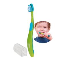 Escova de Dentes Infantil Cerdas Extra Macias A Partir de 7 Anos Verde Tipper Steps Kess
