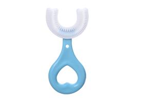 Escova De Dentes Infantil De Silicone Formato Em U 360 Grau (de 0 a 6anos) Azul