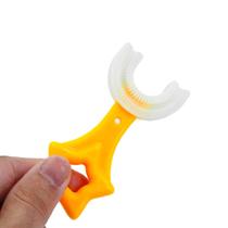 Escova De Dentes Infantil De Silicone Formato Em U 360 Graus Cor:Amarelo