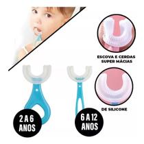 Escova De Dentes Infantil dental Em Forma De U 360 De Silicone Macio Para Crianças Limpeza Oral Dentária