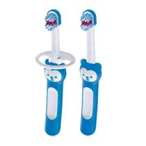 Escova De Dentes Mam Infantil Macia 6+ Babys Brush 8115 Azul Menino Embalagem Dupla