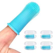 Escova de dentes Moanyt Dog Fingerbrush Silicone, conjunto de 2, azul Escova de dentes Moanyt Dog Fingerbrush Silicone, conjunto de 2, azul
