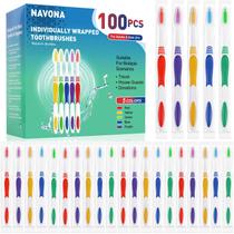 Escova de dentes Navona 100 PCS Premium embalada individualmente Escova de dentes Navona 100 PCS Premium embalada individualmente