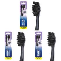 Escova de Dentes Oral-B 3D White Carvão Macia Kit com 3 Pacotes