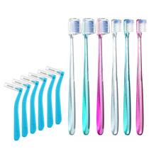 Escova de dentes ortodôntica em forma de V+A Fregum para aparelho ortodôntico de 6 unidades Escova de dentes ortodôntica em forma de V+A Fregum para aparelho ortodôntico de 6 unidades