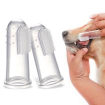 Escova De Dentes Pet Caes Kit 2Pcs Remove Tartaro Cachorro