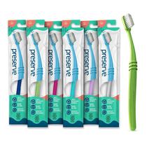 Escova de dentes Preserve, cerdas macias ecológicas para adultos, pacote com 6 Escova de dentes Preserve, cerdas macias ecológicas para adultos, pacote com 6