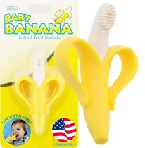 Escova de dentes Teether Toy Baby Banana para bebês, bebês e crianças pequenas