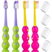 Escova de dentes Trueocity Kids, pacote com 4 cerdas macias de 3 a 10 anos