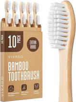 Escova de Dentes VIVAGO Extra Dura de Bambu Pacote com 10 para Adultos Escova de Dentes VIVAGO Extra Dura de Bambu Pacote com 10 para Adultos