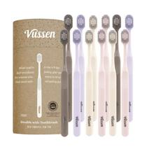 Escova de dentes Vussen Double Wide 53 furos cerdas macias, kit com 12 unidades Escova de dentes Vussen Double Wide 53 furos cerdas macias, kit com 12 unidades