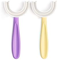 Escova de dentes YOTEE em forma de U para crianças pequenas, silicone de qualidade alimentar, 2 peças