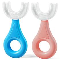 Escova de dentes YOTEE em forma de U para crianças pequenas, silicone de qualidade alimentar, 2 unidades