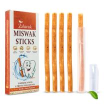 Escova de Dentes ZAHARAK Miswak Kit com 5 Unidades e Suporte Natural Escova de Dentes ZAHARAK Miswak Kit com 5 Unidades e Suporte Natural
