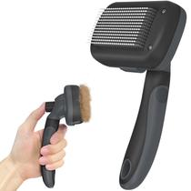 Escova de descascamento autolimpante Dipoo para cães e gatos cinza Escova de descascamento autolimpante Dipoo para cães e gatos cinza