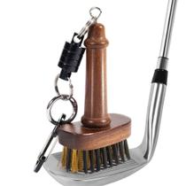Escova de golfe Belongtous com cabo de nogueira e cerdas de nylon e latão Escova de golfe Belongtous com cabo de nogueira e cerdas de nylon e latão