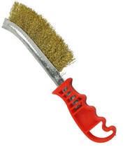 Escova de Latão Manual Cerdas Onduladas e Cabo Plástico