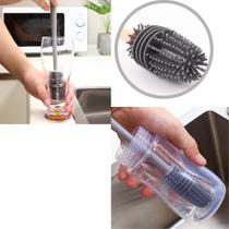 Escova De Lavar Garrafa Mamadeira Copo Taça Silicone Limpeza Escova De Lavar Garrafa Mamadeira Copo Taça Silicone Limpeza