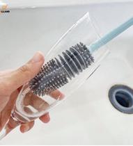 Escova de Lavar Garrafa Mamadeira Copo Taça Silicone