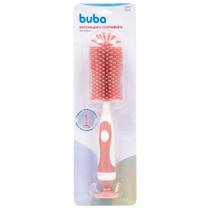 Escova de Lavar Mamadeira Cerdas Silicone Rosa Limpador de Bicos 16274 Buba - Buba