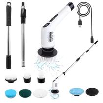Escova De Limpeza Ajustável Janela Banheiro e Cozinha Ferramenta 7 em 1 Recarregável