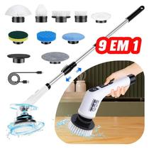 Escova De Limpeza Ajustável Janela Banheiro e Cozinha Ferramenta 9 em 1 Recarregável
