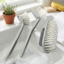 Escova de Limpeza Canto Rejunte Kit 3 Peças Multiuso Cabo Ergonômico para Janela Fresta Trilho Banheiro Cozinha e Lavanderia Premium Escovinha Pesada