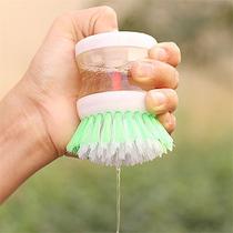 Escova De Limpeza Com Recipiente Para Detergente Lava Louças