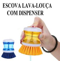 Escova De Limpeza Com Recipiente Para Detergente Lava Louças