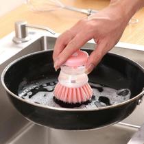 Escova De Limpeza Com Recipiente Para Detergente Multiuso Lava Louças - Sortida