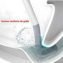 Escova De Limpeza De Vaso Sanitário De Silicone Com Cabo Longo E Gancho De Parede, Removedor De