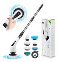 Escova de Limpeza Elétrica 7 em 1 Giratória Esfregão Sem Fio Cabo Ajustável Recarregável Multiuso
