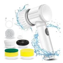 Escova de Limpeza Elétrica Giratória Multifuncional 5 ou 3 em 1 Recarregável USB Lavar Louça Fogão azulejo pias.