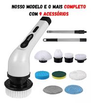 Escova De Limpeza Elétrica Giratória Recarregável 9 Em 1