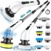 Escova De Limpeza Elétrica Janela Banheiro E Cozinha 9 Em 1 Cor Branco