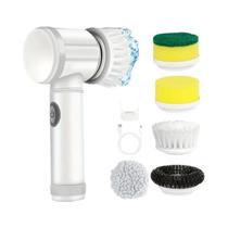 Escova De Limpeza Elétrica Multifuncional 5 Em 1 Com Carregamento USB Para Cozinha, Banheiro,