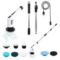 Escova De Limpeza Elétrica Multiuso Rotatória Magica Limpa Canto Friso Banheiro Cozinhha Esfregão Mop